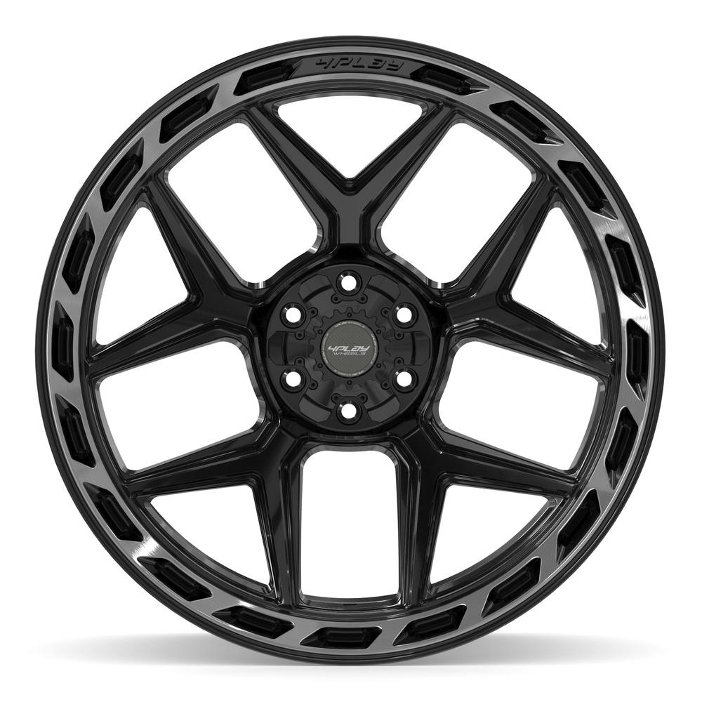 4PLAY 4P55 Wheels - Gloss Black Brushed with Tinted Clear