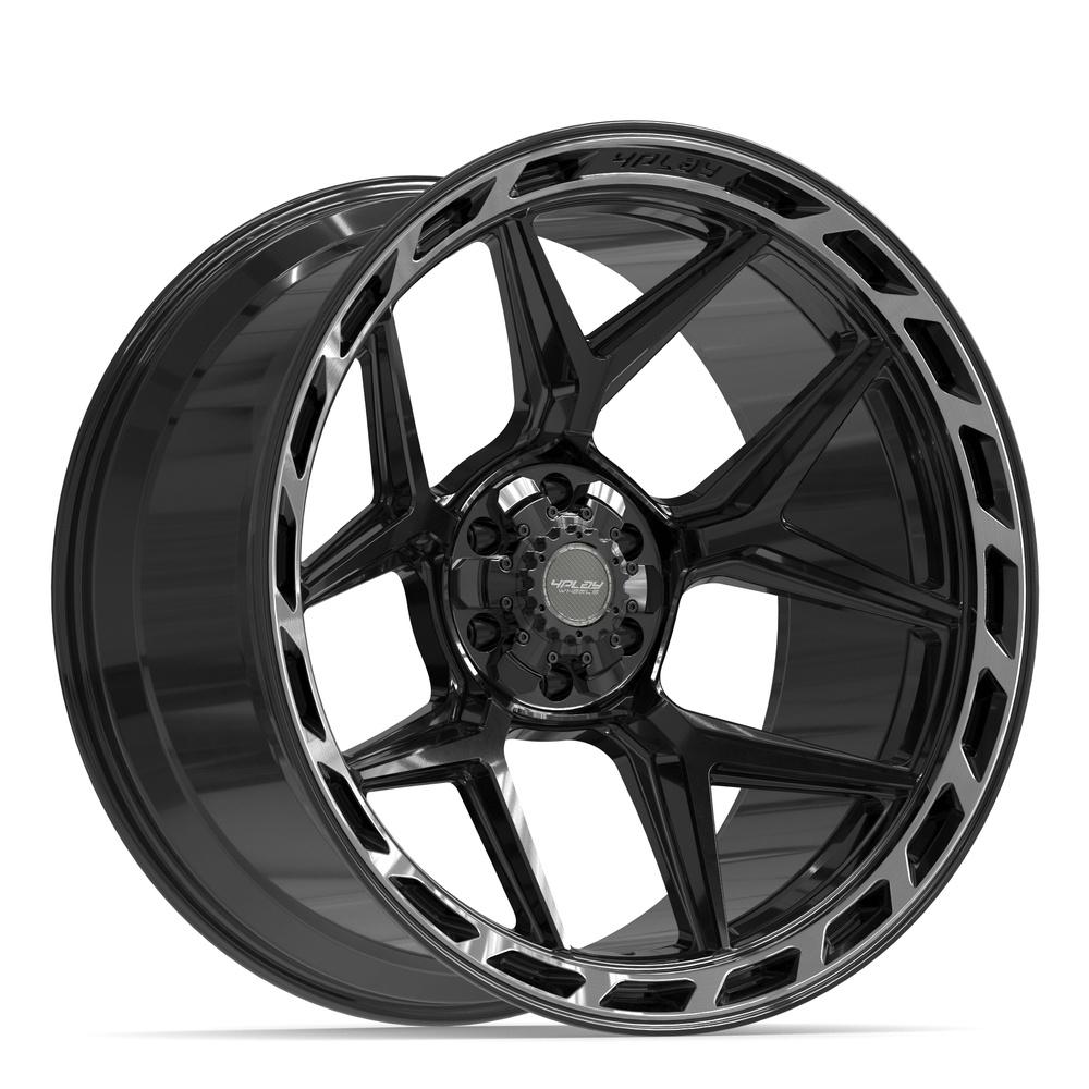 4PLAY 4P55 Wheels - Gloss Black Brushed with Tinted Clear
