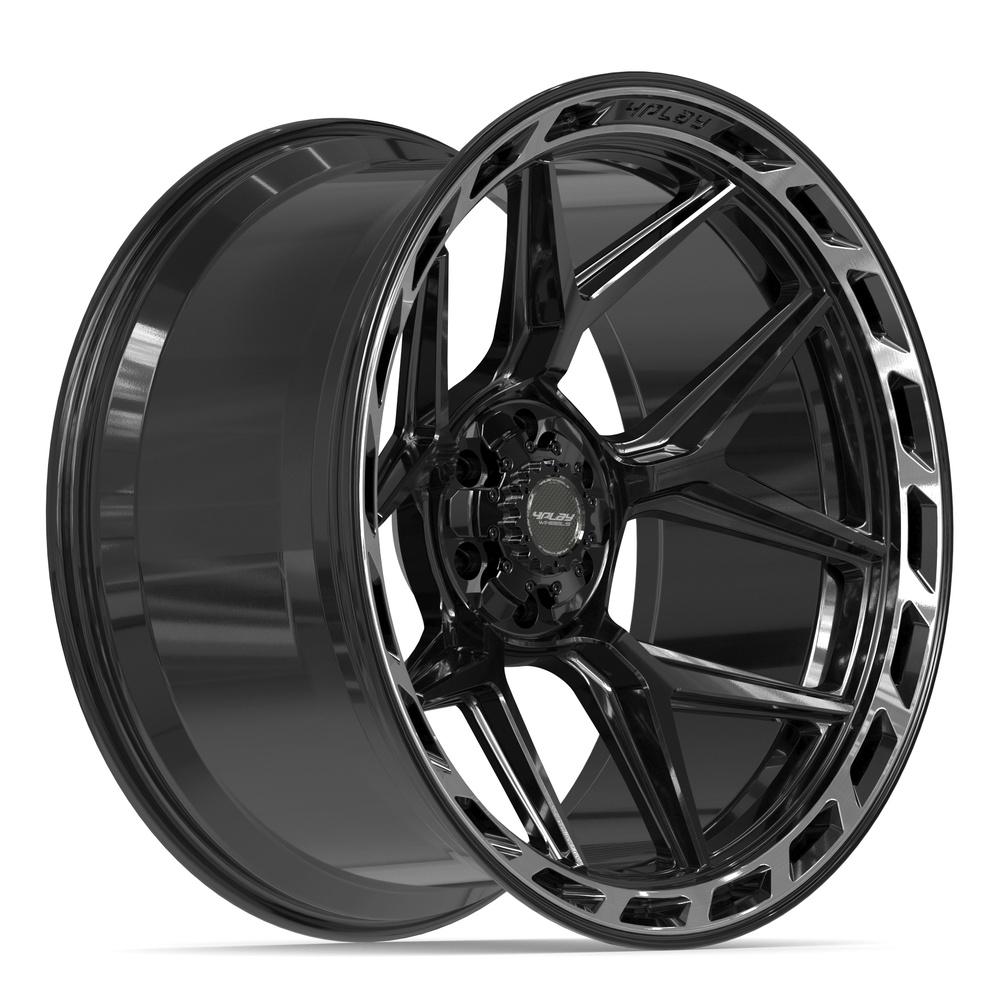 4PLAY 4P55 Wheels - Gloss Black Brushed with Tinted Clear