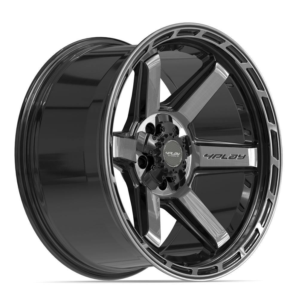 4PLAY 4P63 Wheels - Gloss Black Brushed with Tinted Clear