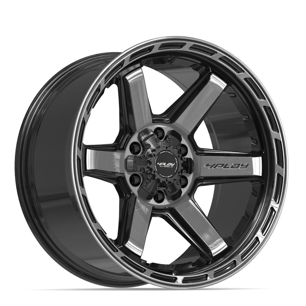 4PLAY 4P63 Wheels - Gloss Black Brushed with Tinted Clear