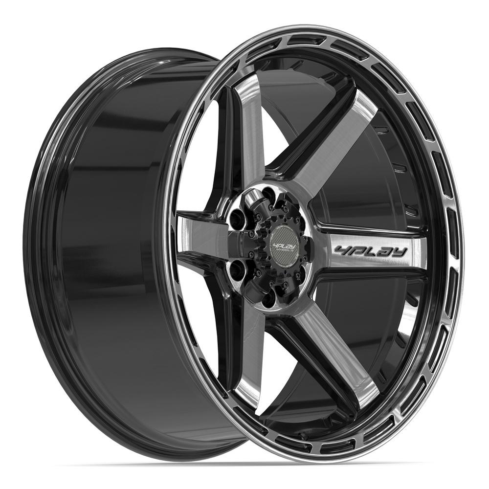 4PLAY 4P63 Wheels - Gloss Black Brushed with Tinted Clear