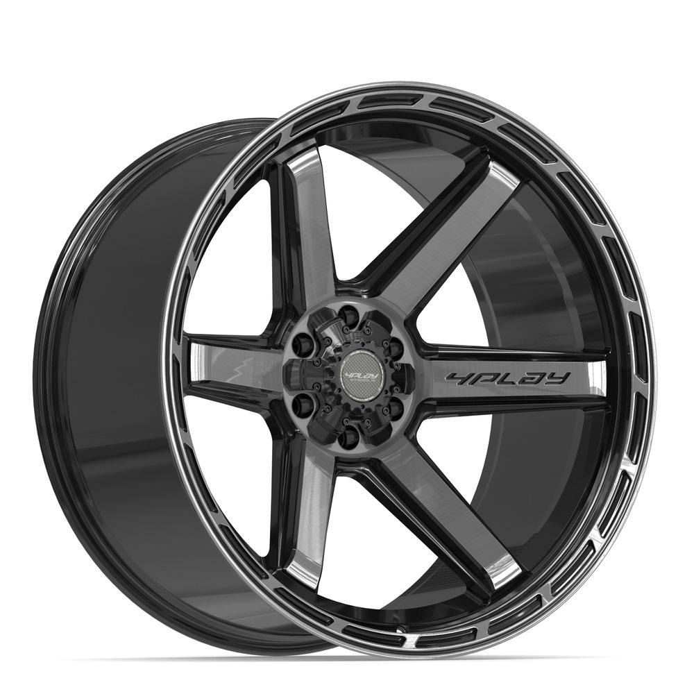 4PLAY 4P63 Wheels - Gloss Black Brushed with Tinted Clear
