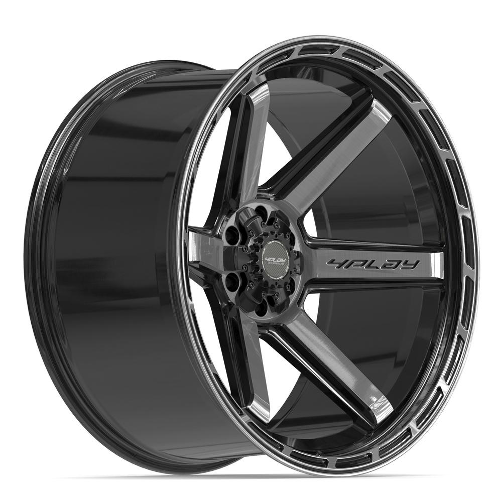 4PLAY 4P63 Wheels - Gloss Black Brushed with Tinted Clear