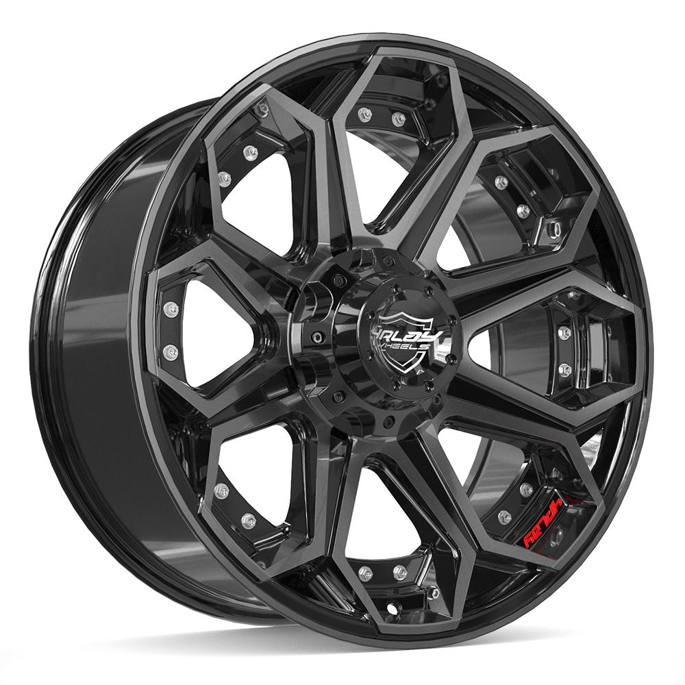 4PLAY 4P80R Wheels - Gloss Black Brushed with Tinted Clear