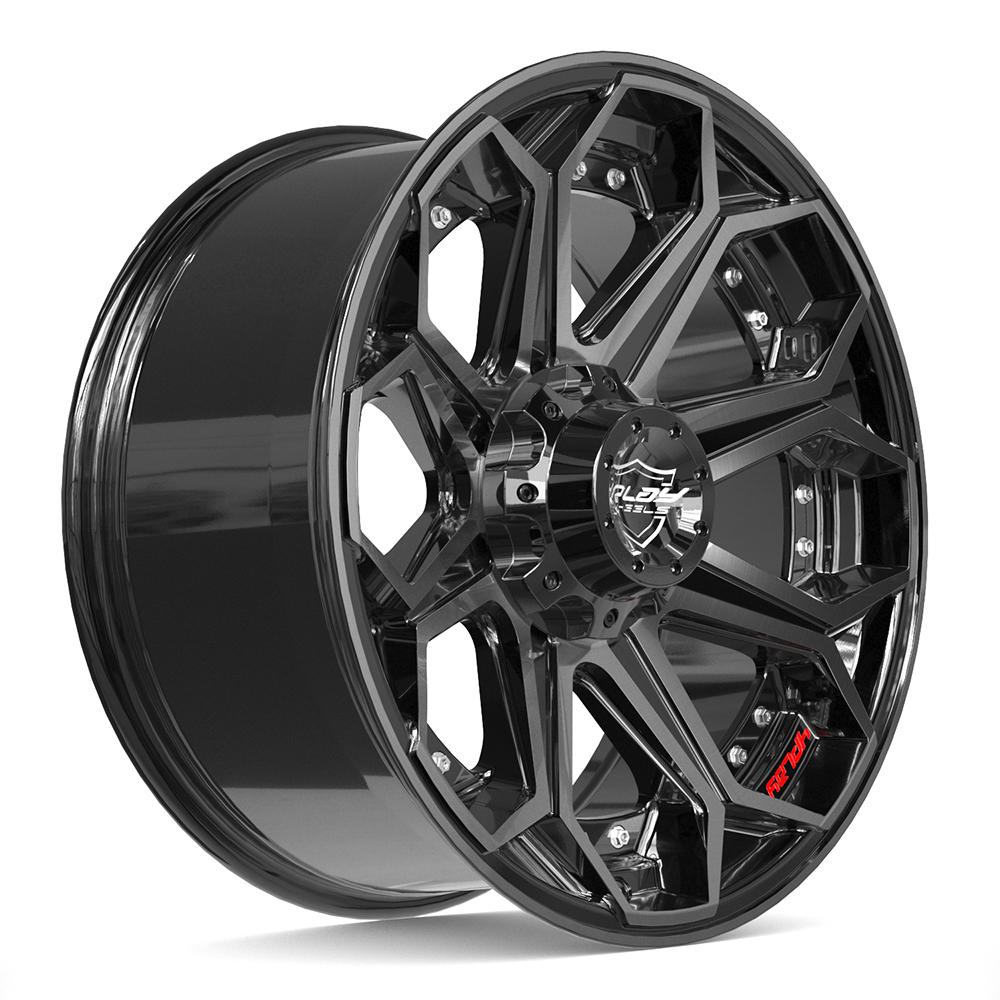 4PLAY 4P80R Wheels - Gloss Black Brushed with Tinted Clear