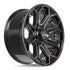 4PLAY 4P80R Wheels - Gloss Black Brushed with Tinted Clear