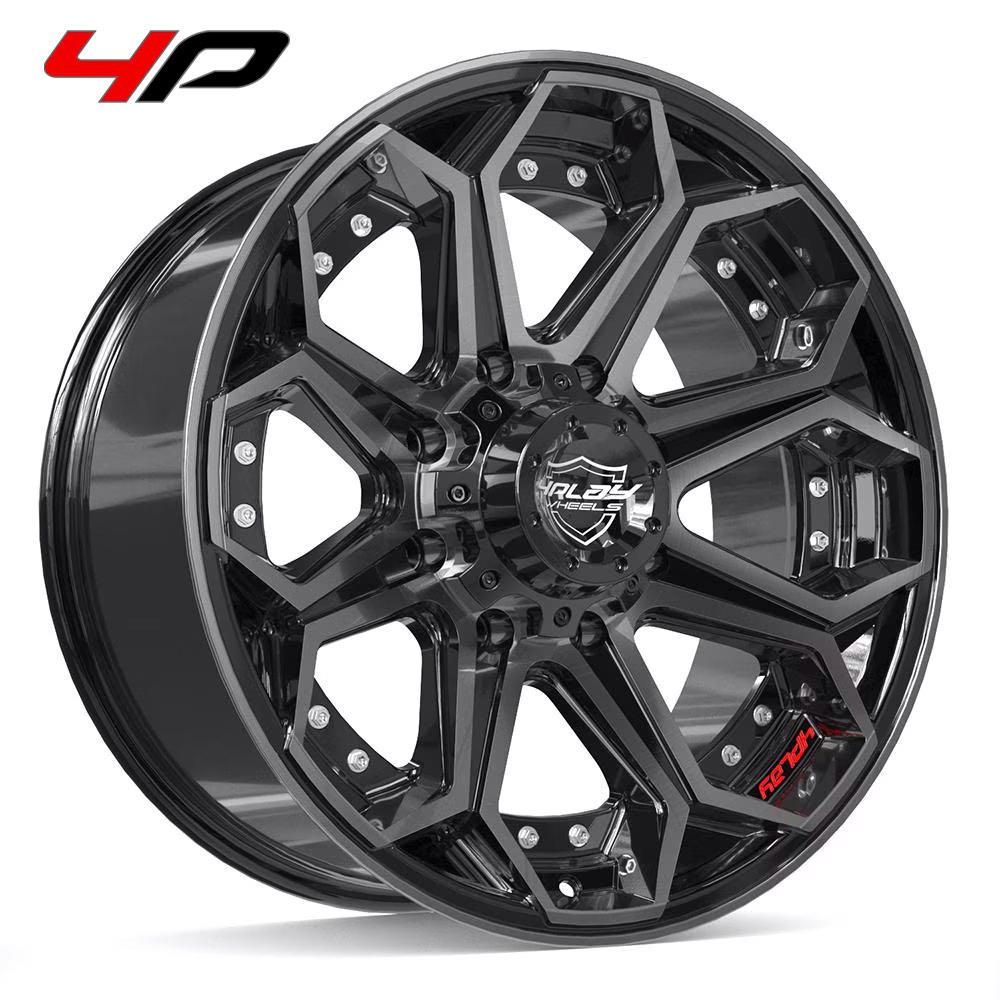 4PLAY 4P80R Wheels - Gloss Black Brushed with Tinted Clear