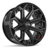 4PLAY 4P80R Wheels - Gloss Black Brushed with Tinted Clear