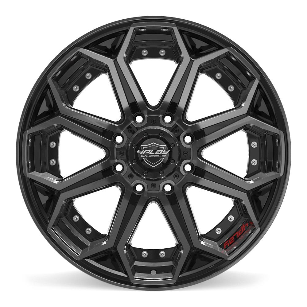 4PLAY 4P80R Wheels - Gloss Black Brushed with Tinted Clear