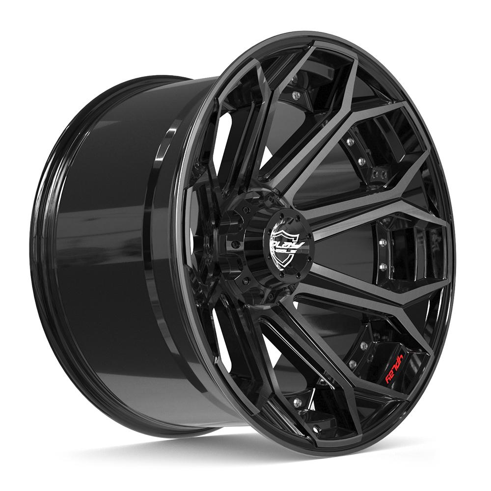 4PLAY 4P80R Wheels - Gloss Black Brushed with Tinted Clear