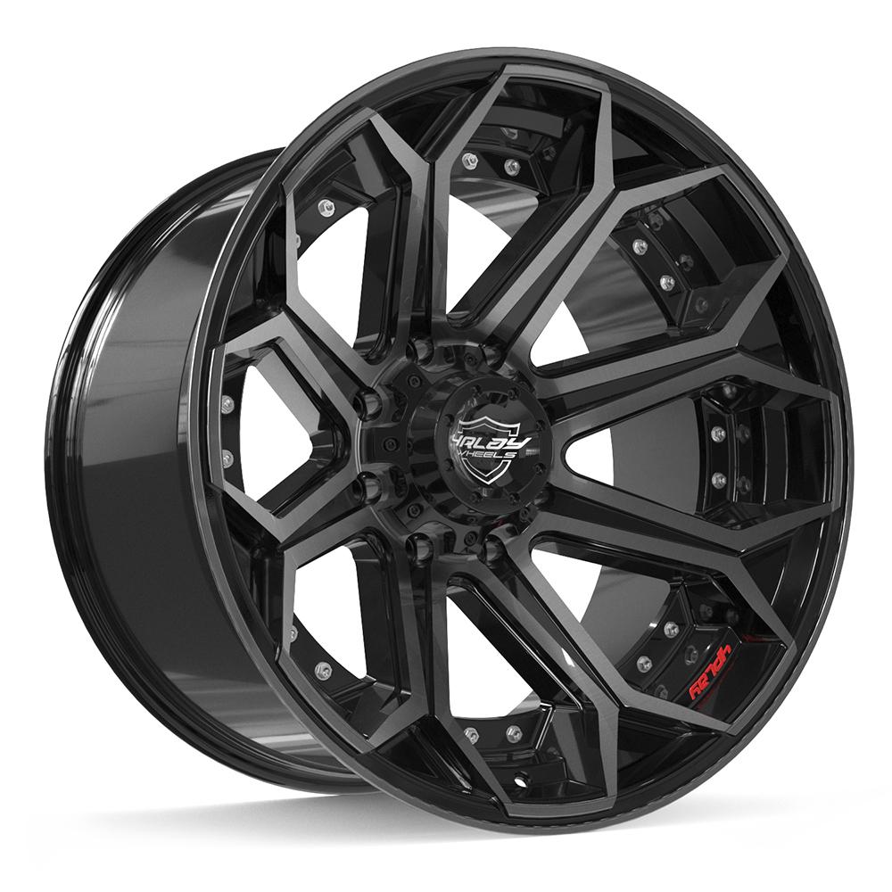 4PLAY 4P80R Wheels - Gloss Black Brushed with Tinted Clear