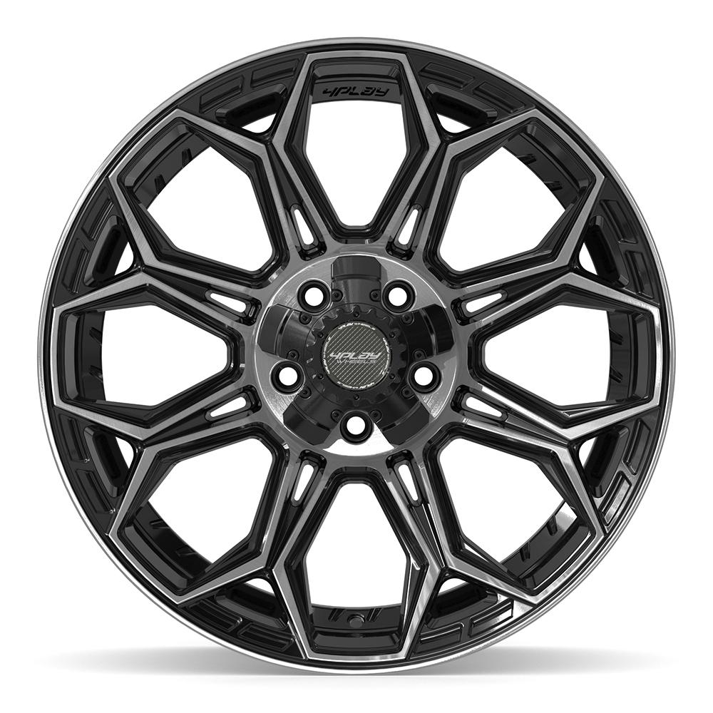 4PLAY 4P83 Wheels - Gloss Black Brushed with Tinted Clear