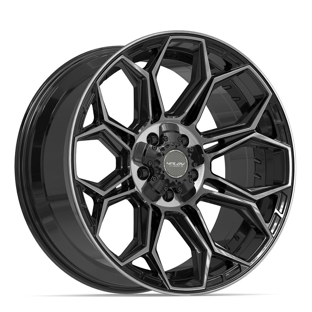 4PLAY 4P83 Wheels - Gloss Black Brushed with Tinted Clear