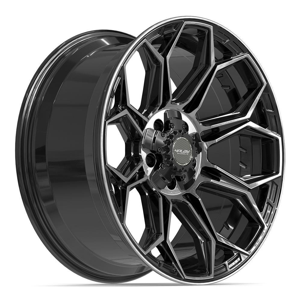 4PLAY 4P83 Wheels - Gloss Black Brushed with Tinted Clear