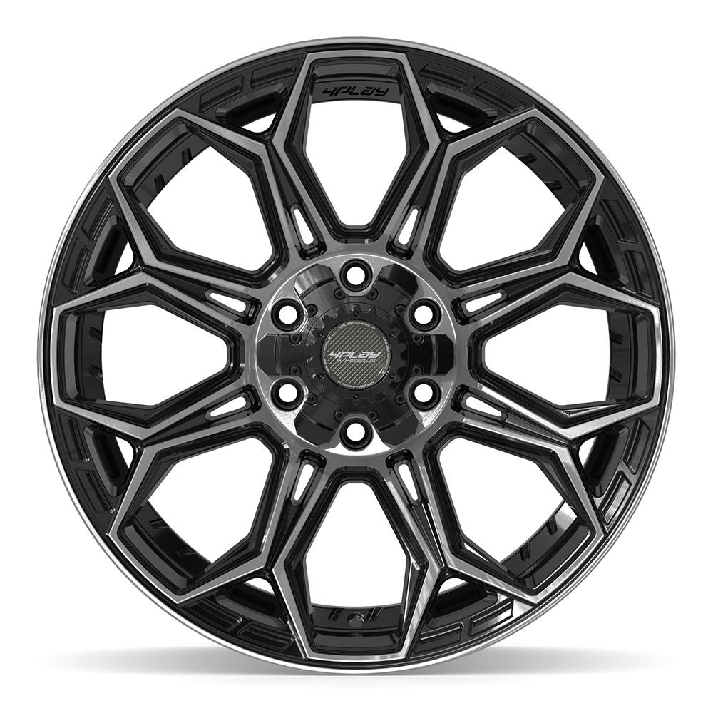 4PLAY 4P83 Wheels - Gloss Black Brushed with Tinted Clear