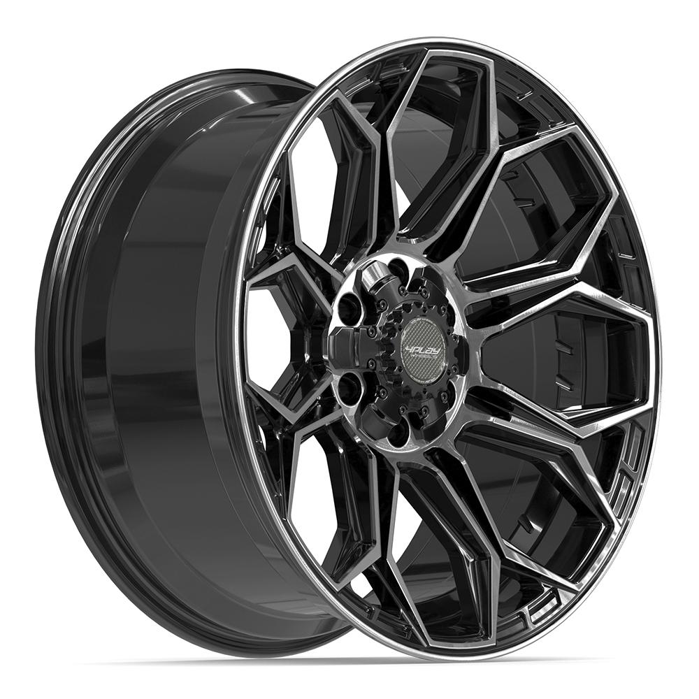 4PLAY 4P83 Wheels - Gloss Black Brushed with Tinted Clear