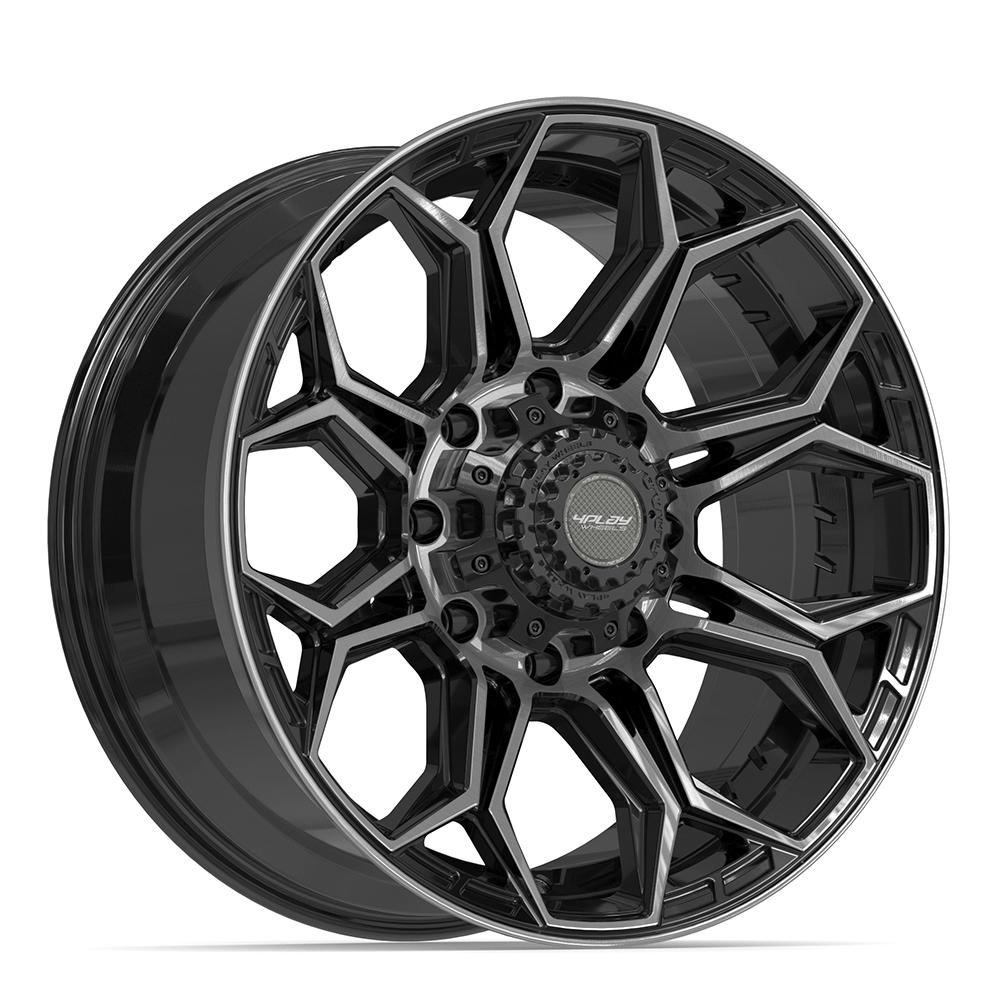 4PLAY 4P83 Wheels - Gloss Black Brushed with Tinted Clear