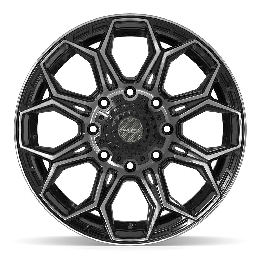 4PLAY 4P83 Wheels - Gloss Black Brushed with Tinted Clear