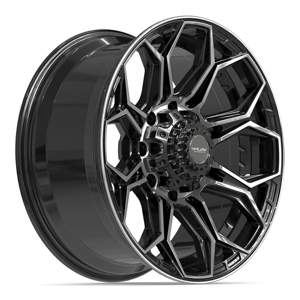 4PLAY 4P83 Wheels - Gloss Black Brushed with Tinted Clear