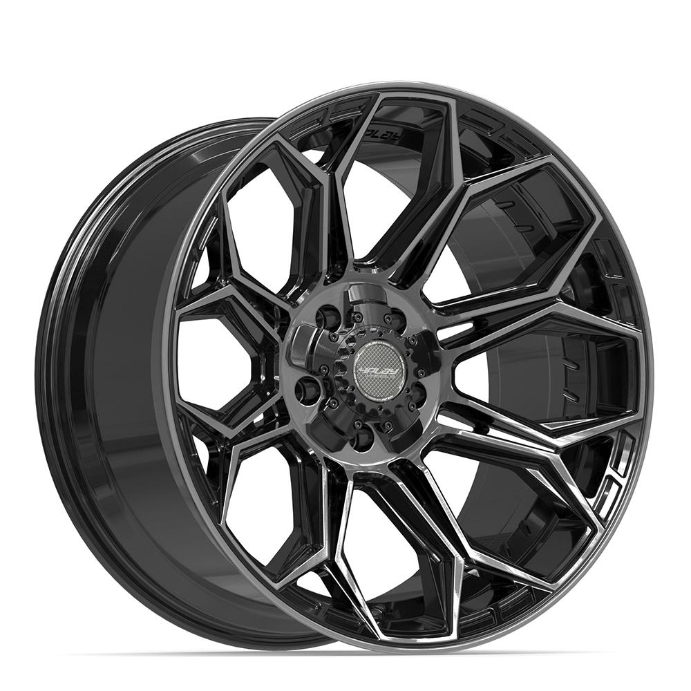 4PLAY 4P83 Wheels - Gloss Black Brushed with Tinted Clear