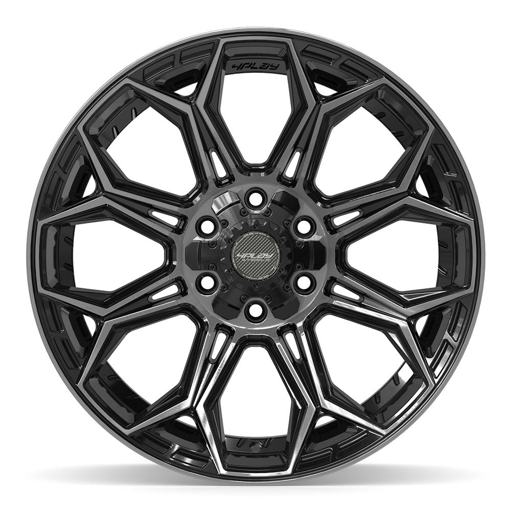 4PLAY 4P83 Wheels - Gloss Black Brushed with Tinted Clear