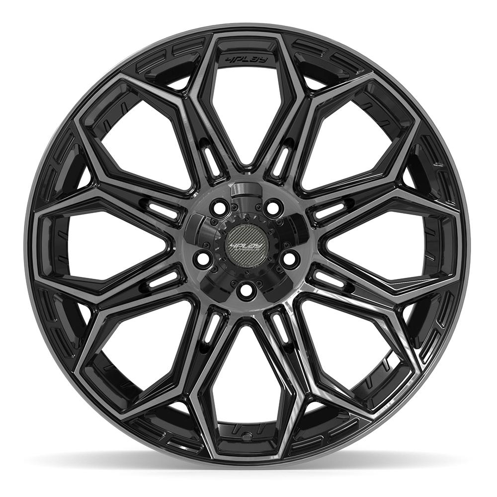 4PLAY 4P83 Wheels - Gloss Black Brushed with Tinted Clear