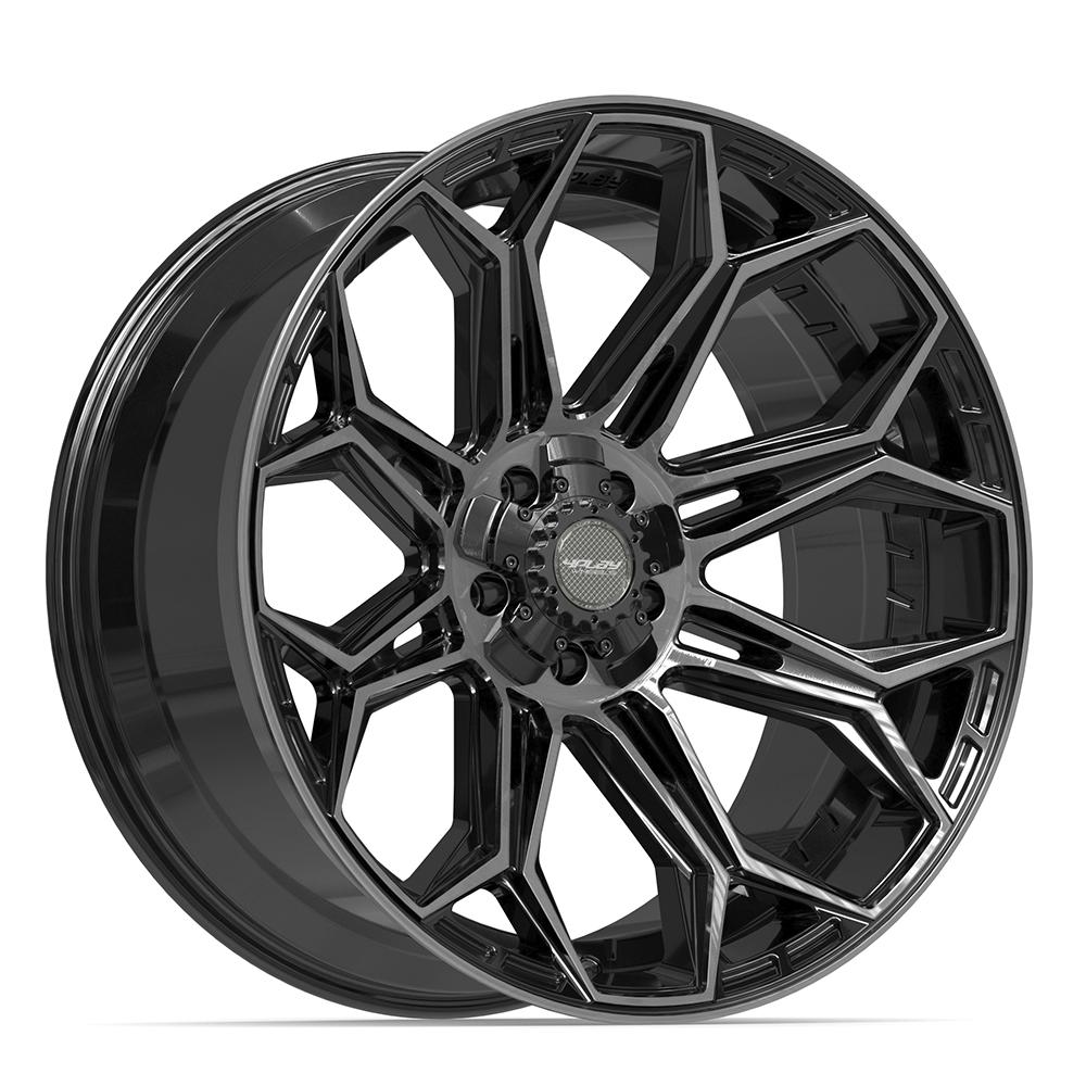 4PLAY 4P83 Wheels - Gloss Black Brushed with Tinted Clear