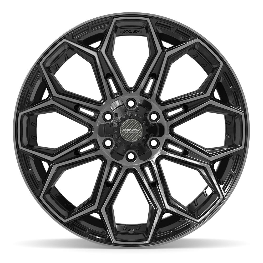 4PLAY 4P83 Wheels - Gloss Black Brushed with Tinted Clear
