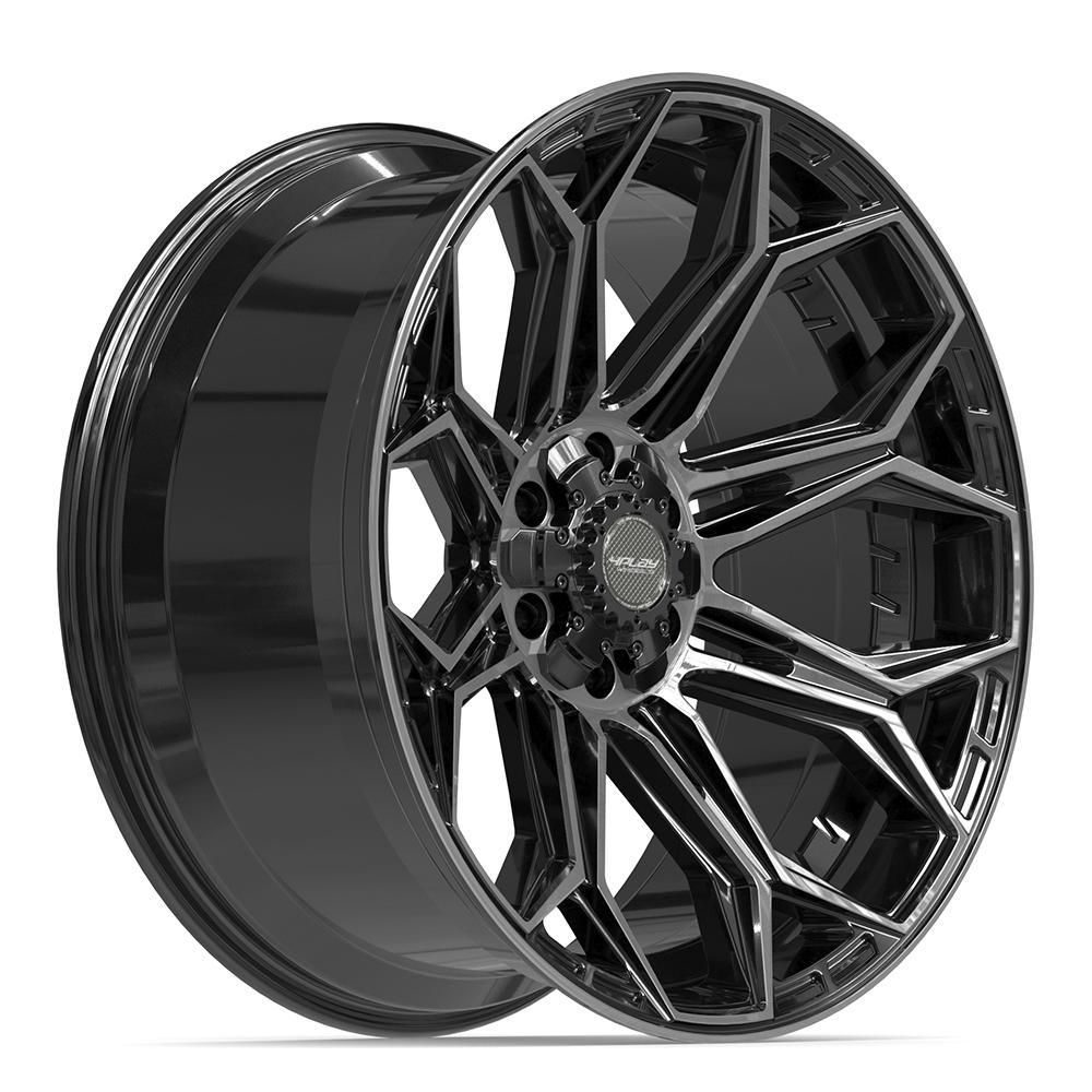 4PLAY 4P83 Wheels - Gloss Black Brushed with Tinted Clear