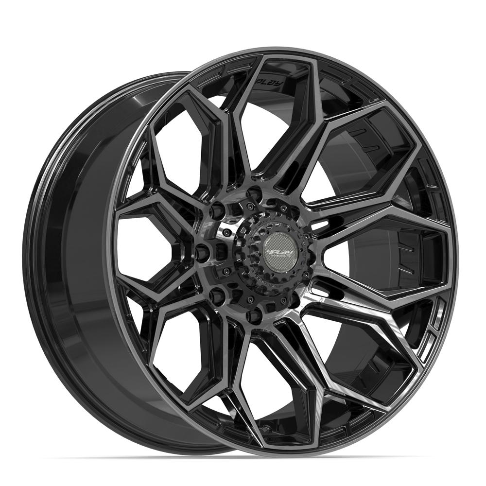 4PLAY 4P83 Wheels - Gloss Black Brushed with Tinted Clear