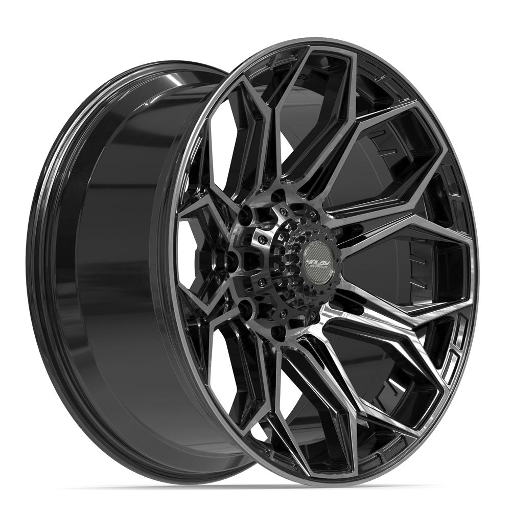 4PLAY 4P83 Wheels - Gloss Black Brushed with Tinted Clear