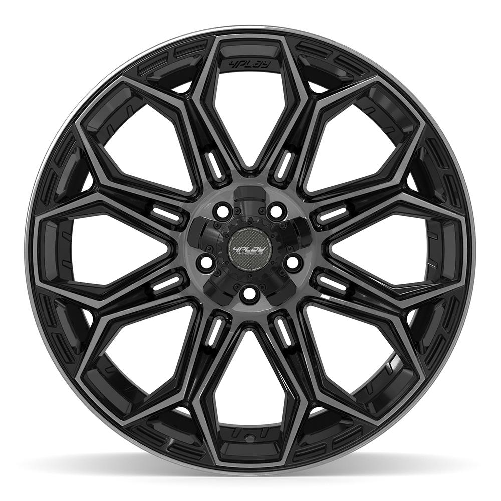 4PLAY 4P83 Wheels - Gloss Black Brushed with Tinted Clear