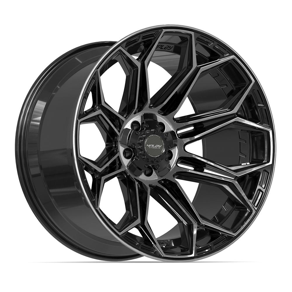 4PLAY 4P83 Wheels - Gloss Black Brushed with Tinted Clear