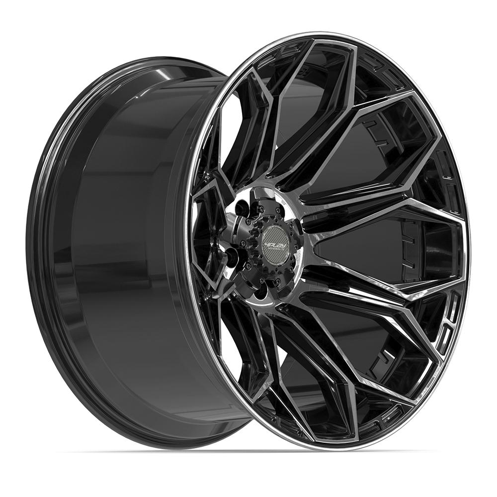 4PLAY 4P83 Wheels - Gloss Black Brushed with Tinted Clear