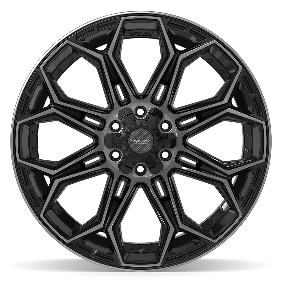 4PLAY 4P83 Wheels - Gloss Black Brushed with Tinted Clear
