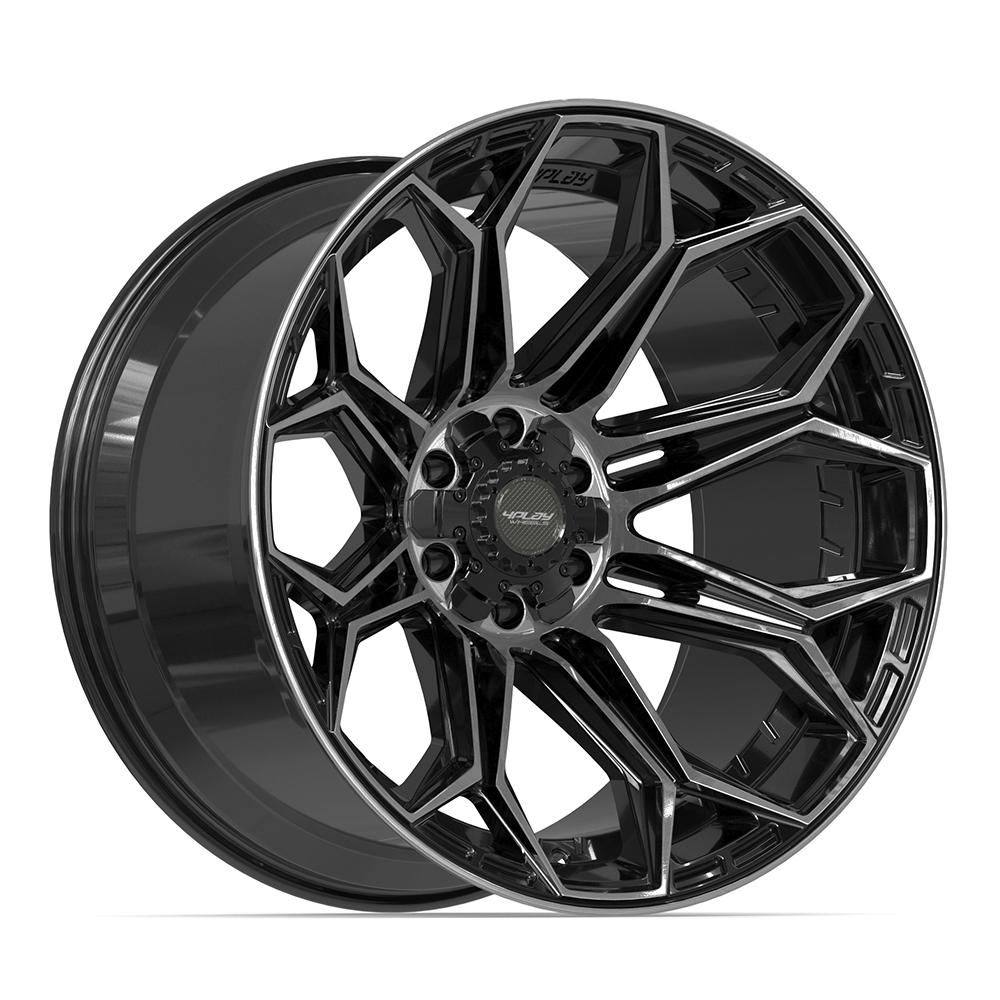 4PLAY 4P83 Wheels - Gloss Black Brushed with Tinted Clear