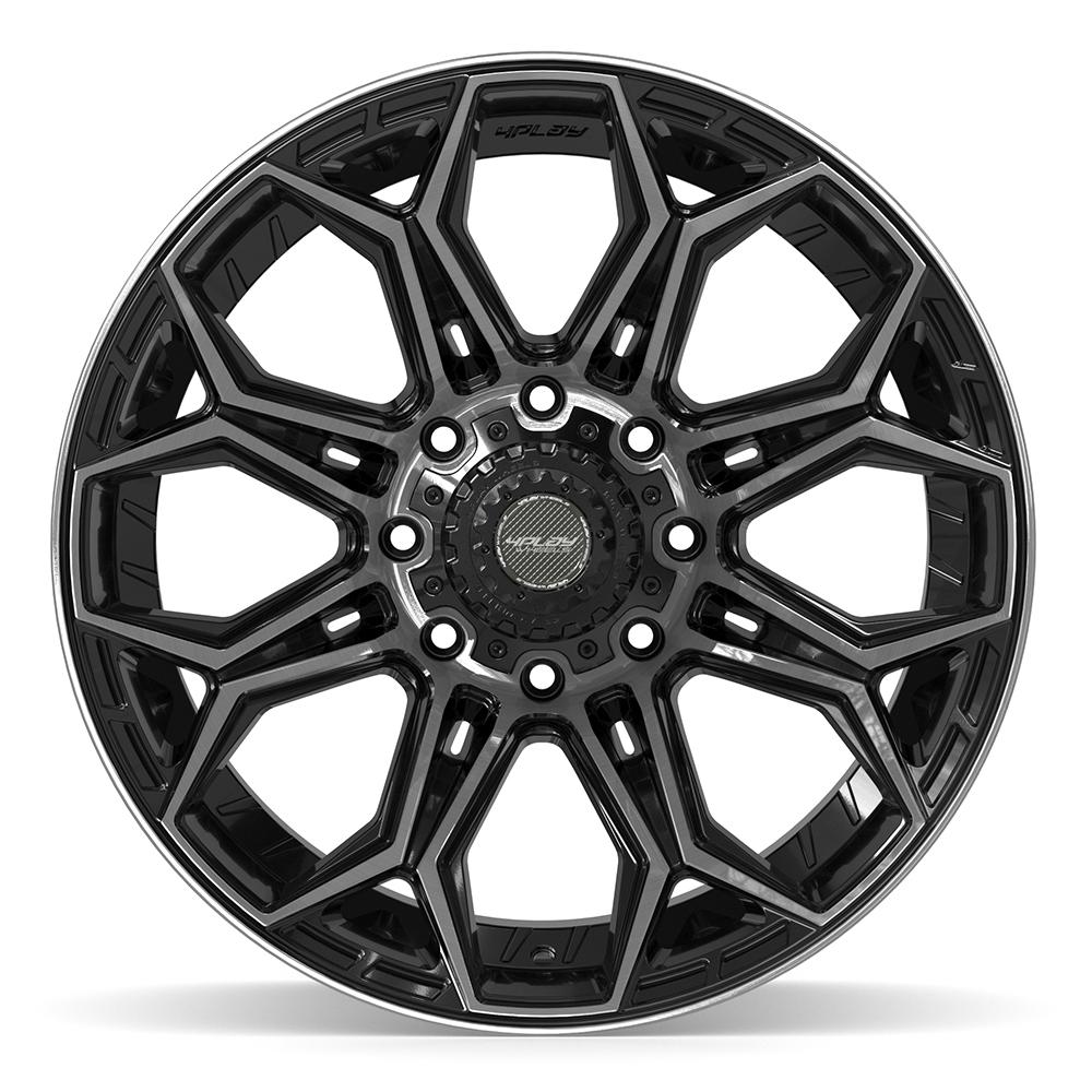 4PLAY 4P83 Wheels - Gloss Black Brushed with Tinted Clear