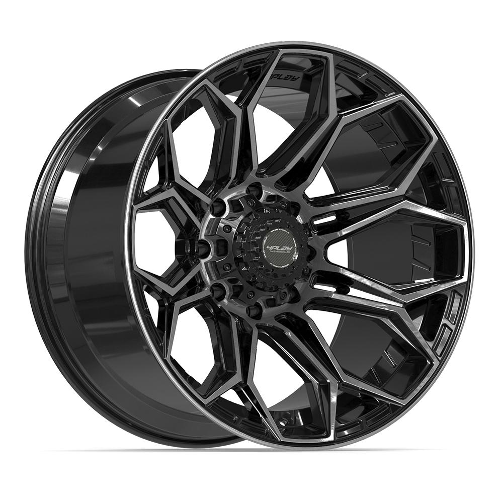 4PLAY 4P83 Wheels - Gloss Black Brushed with Tinted Clear