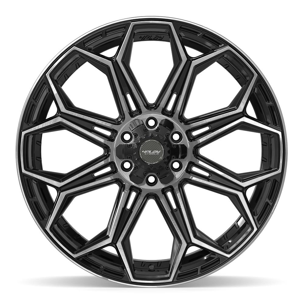 4PLAY 4P83 Wheels - Gloss Black Brushed with Tinted Clear