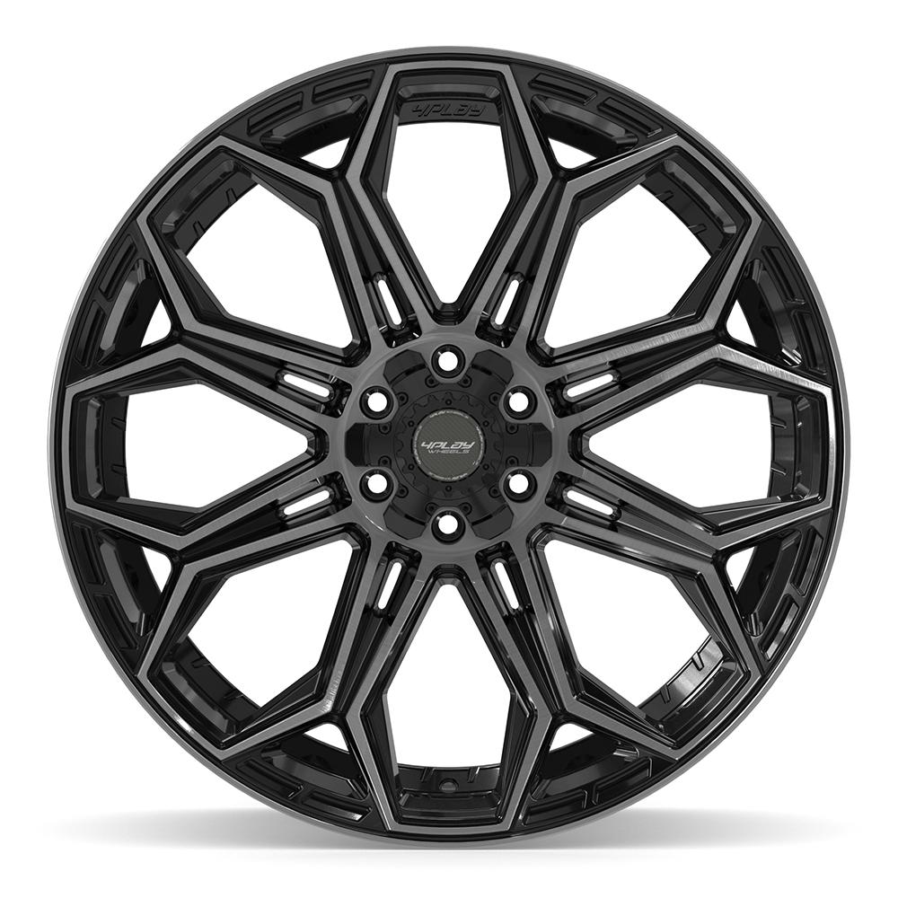 4PLAY 4P83 Wheels - Gloss Black Brushed with Tinted Clear