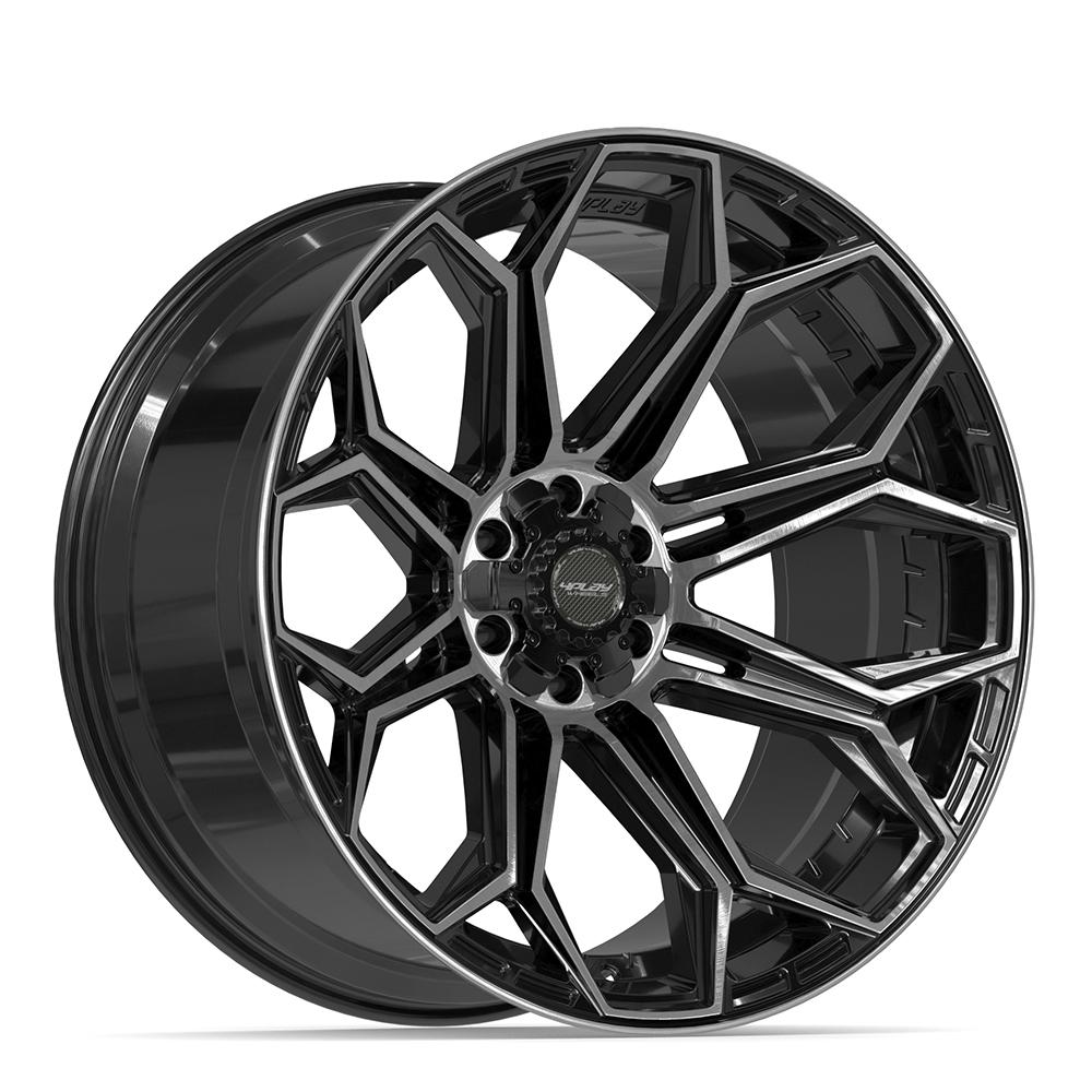 4PLAY 4P83 Wheels - Gloss Black Brushed with Tinted Clear