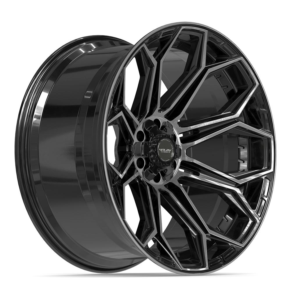 4PLAY 4P83 Wheels - Gloss Black Brushed with Tinted Clear