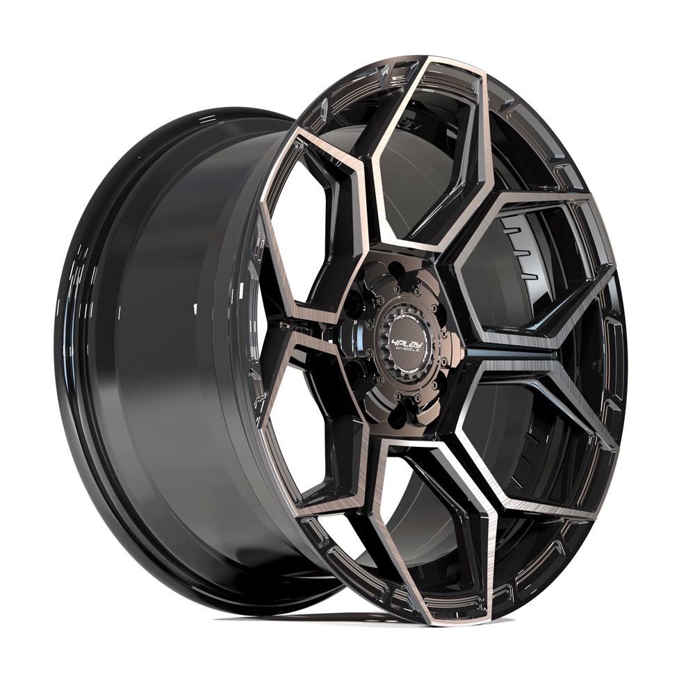 4PLAY 4PS26 Wheels - Gloss Black Brushed with Tinted Clear