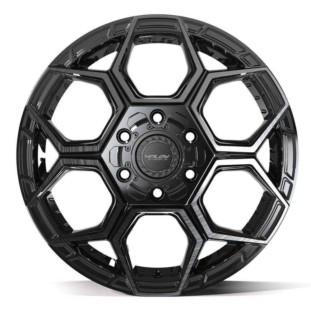 4PLAY 4PS26 Wheels - Gloss Black Brushed with Tinted Clear