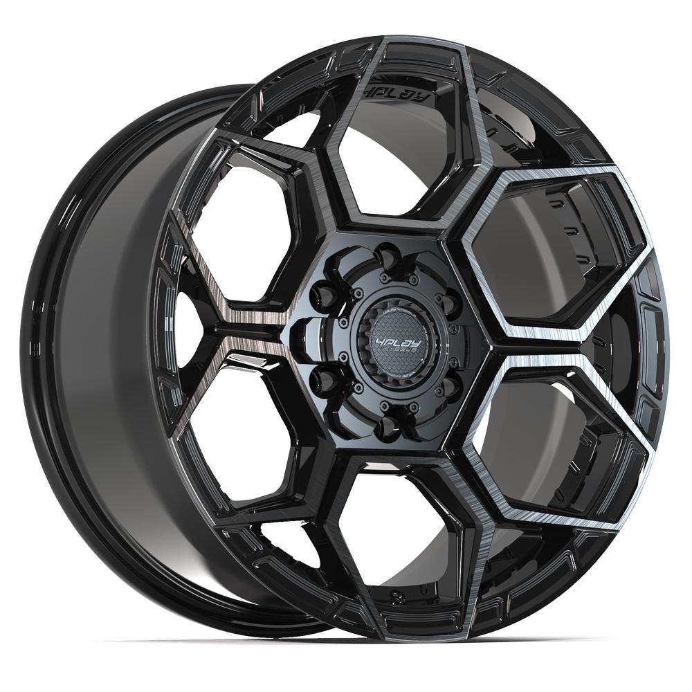 4PLAY 4PS26 Wheels - Gloss Black Brushed with Tinted Clear