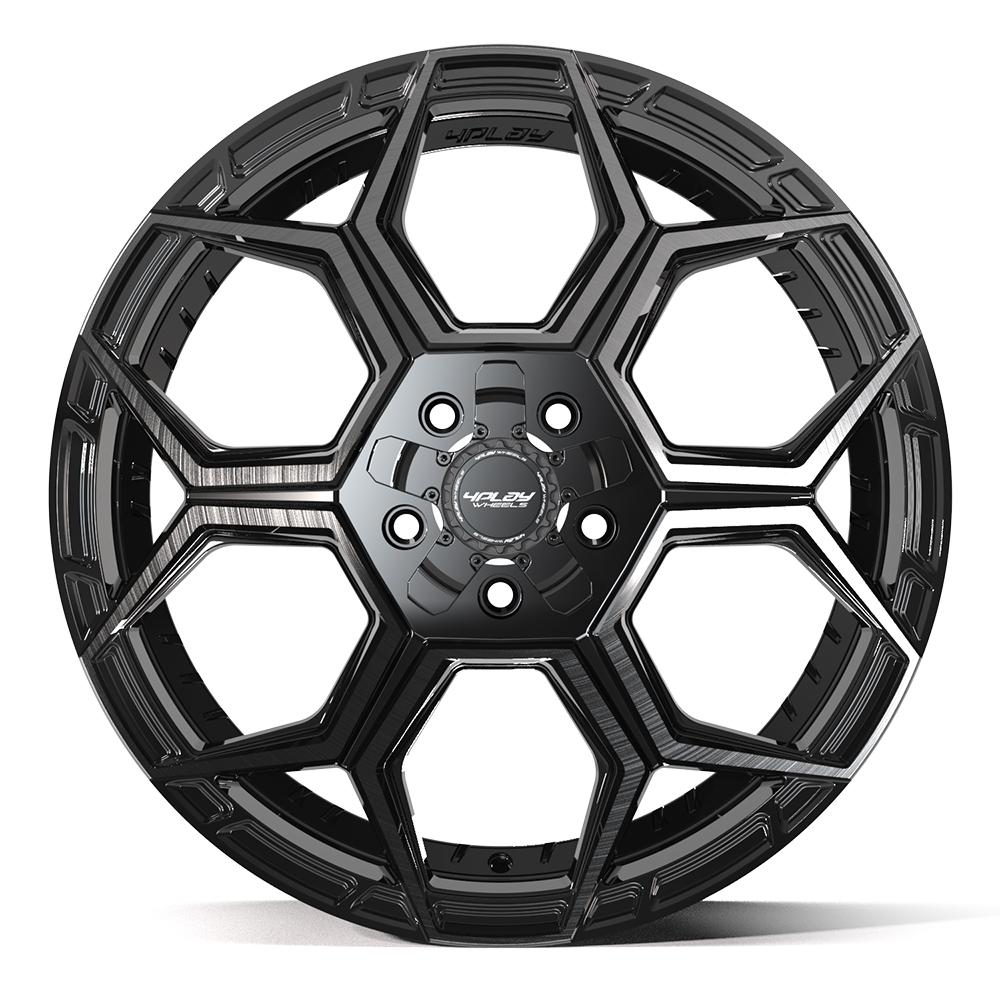 4PLAY 4PS26 Wheels - Gloss Black Brushed with Tinted Clear
