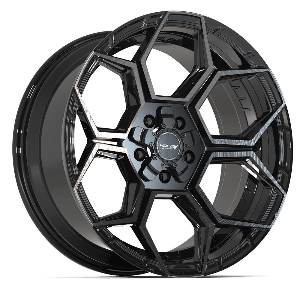 4PLAY 4PS26 Wheels - Gloss Black Brushed with Tinted Clear