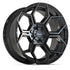 4PLAY 4PS26 Wheels - Gloss Black Brushed with Tinted Clear