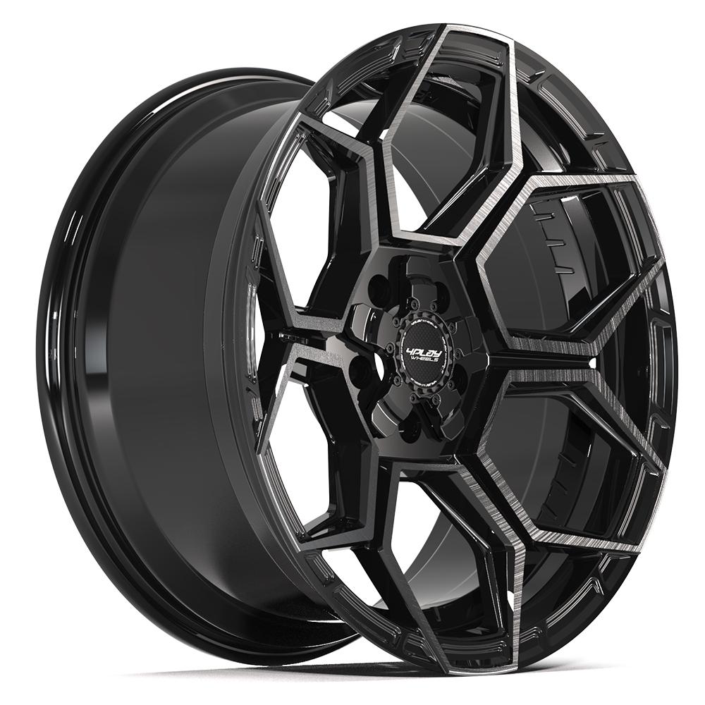 4PLAY 4PS26 Wheels - Gloss Black Brushed with Tinted Clear